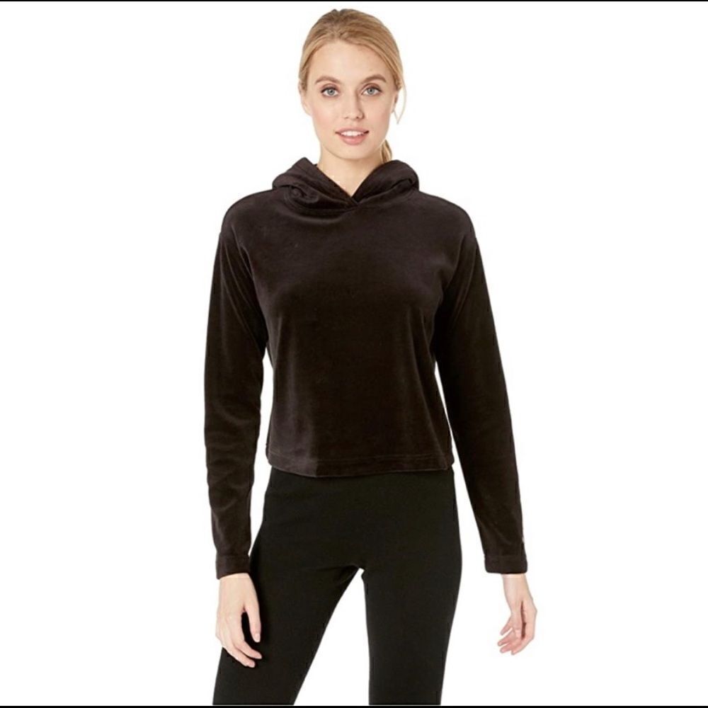 NWT Juicy Couture Velour Hoodie Sweatshirt Black